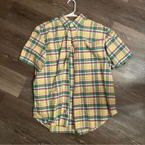 Polo Spring Short Sleeve Plaid Button Down (XL)